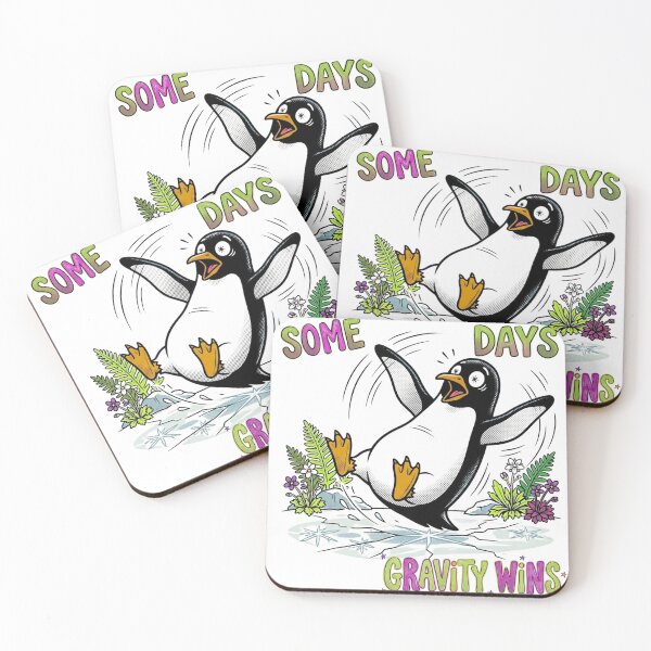 Item preview, Some Days Gravity Wins | Penguin Chronic Illness Design designed and sold by colorlings.