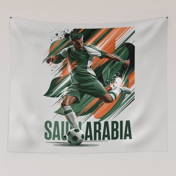 Aperçu de l'œuvre Football d'Arabie Saoudite créée et vendue par StudioRedKoala.