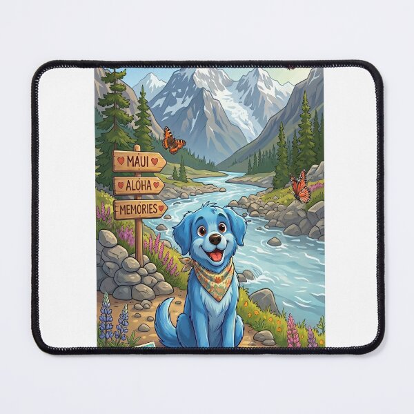 Item preview, Memories Cute Blue Dog Mountain Adventure designed and sold by pensational.