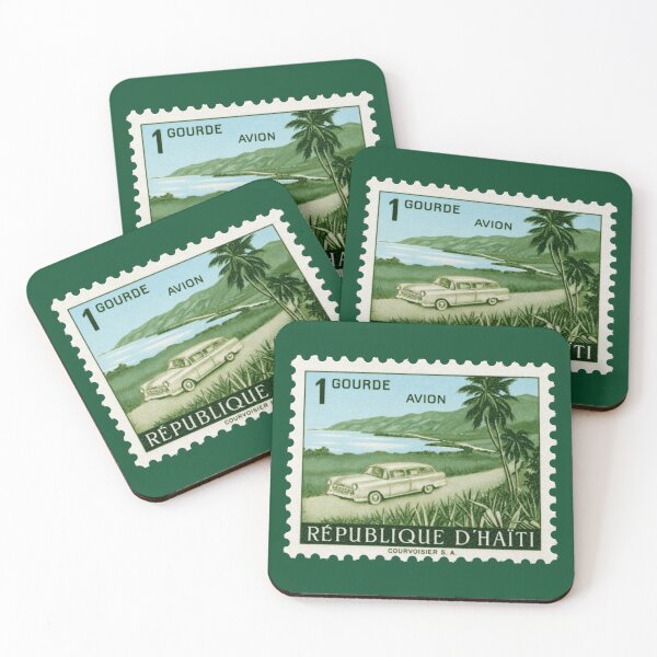 Item preview, Vintage Haiti Postage Stamp 1950s – Tropical Coast Road & Classic Car  designed and sold by Schulz Lightprint Studio.