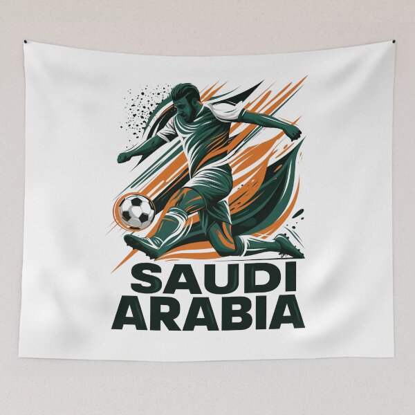 Aperçu de l'œuvre Football d'Arabie Saoudite créée et vendue par StudioRedKoala.