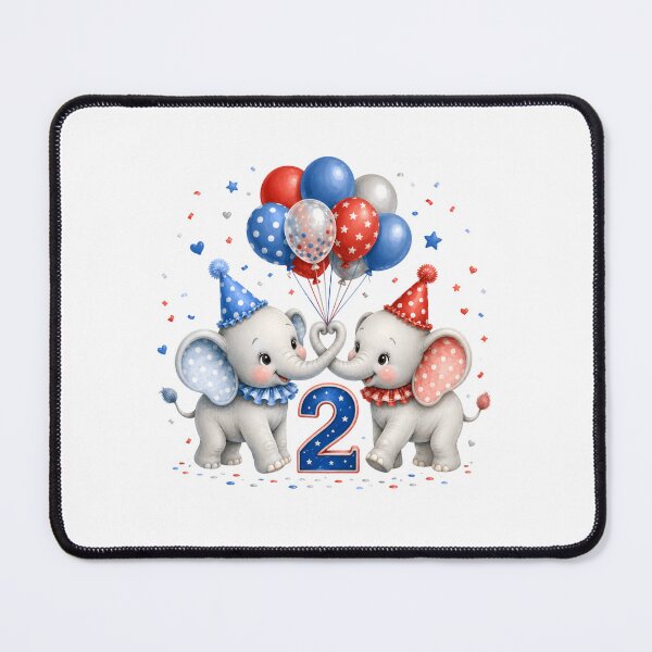 Item preview, Red Bull Inspired Two Wild Elephants 2nd Birthday Party Invitation designed and sold by Celebrate & Sparkle.
