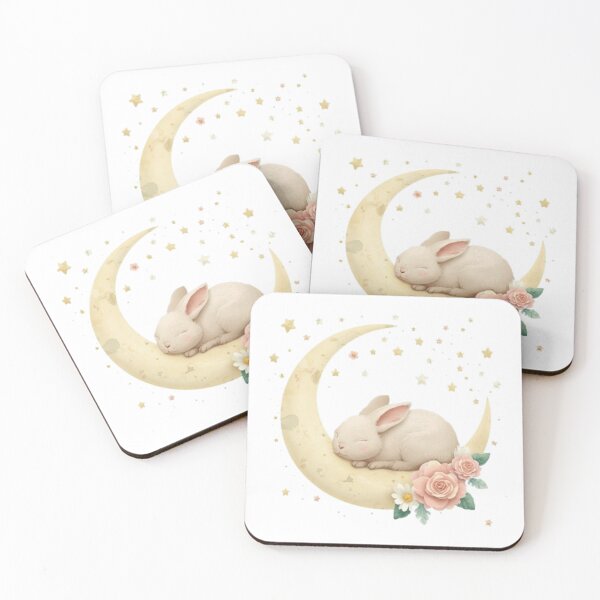 Item preview, Sleepy Moon Bunny Kawaii Sticker designed and sold by Stylestickers55.