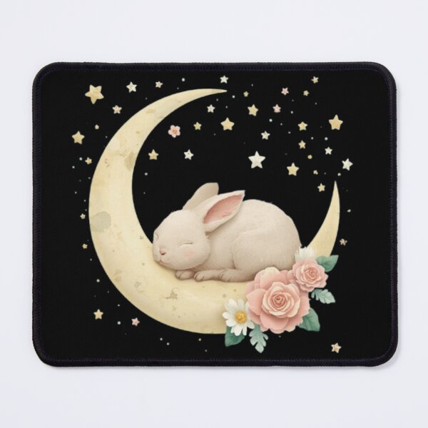 Item preview, Sleepy Moon Bunny Kawaii Sticker designed and sold by Stylestickers55.