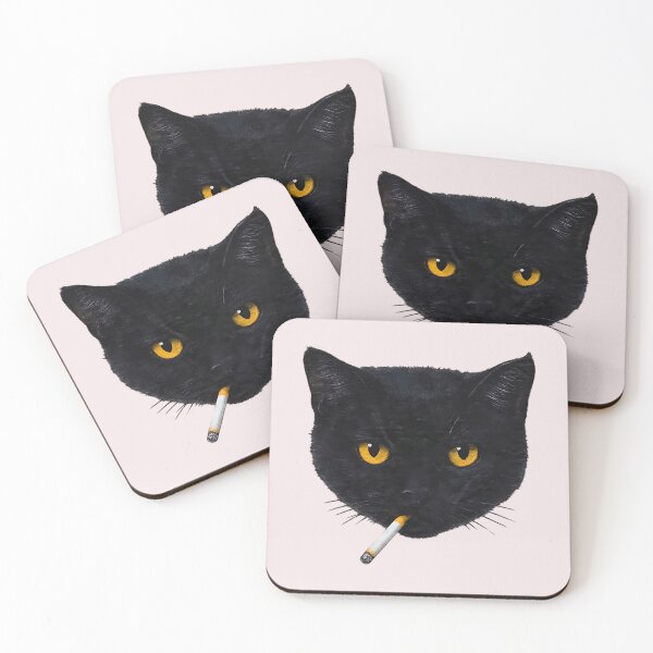 Item preview, Smoking Cat Vintage Black Cat designed and sold by fangirloverjesu.