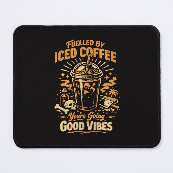 Item preview, Fuelled By Iced Coffee Retro Summer Vibes designed and sold by AwesomeBeyondLimits.