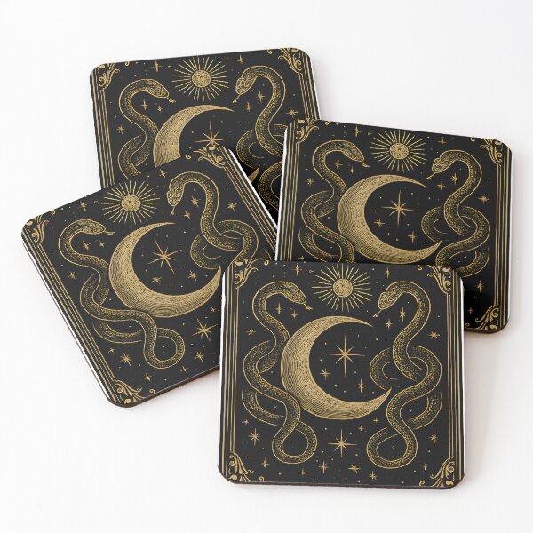 Item preview, Vintage Celestial Tarot Card with Snake and Moon designed and sold by 77Clover.