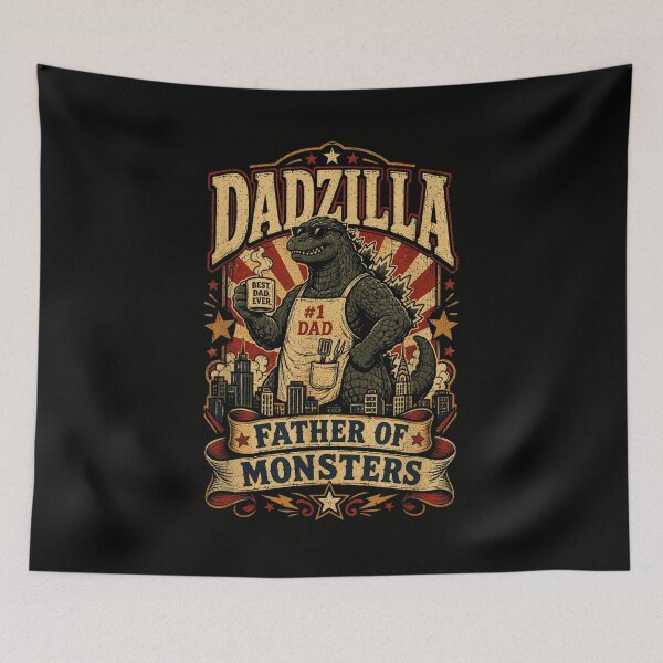 Item preview, Vintage Dadzilla Father Of Monsters Godzilla Apron Best Dad Ever Father Day Gift designed and sold by CenaPrincoto.