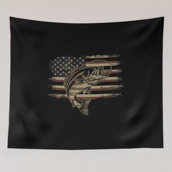 Item preview, American Flag Bass Fishing Patriot Angler designed and sold by PopStars1993.