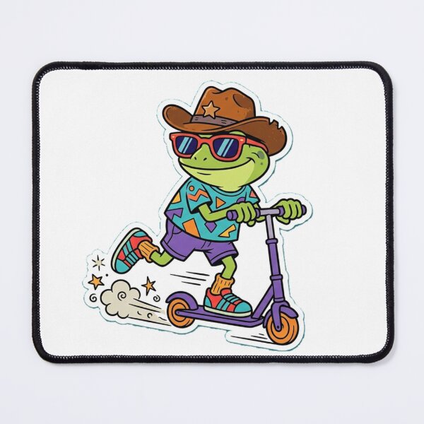 Item preview, 90s Retro Cowboy Frog on Scooter Funny Vintage . designed and sold by TrendForge.