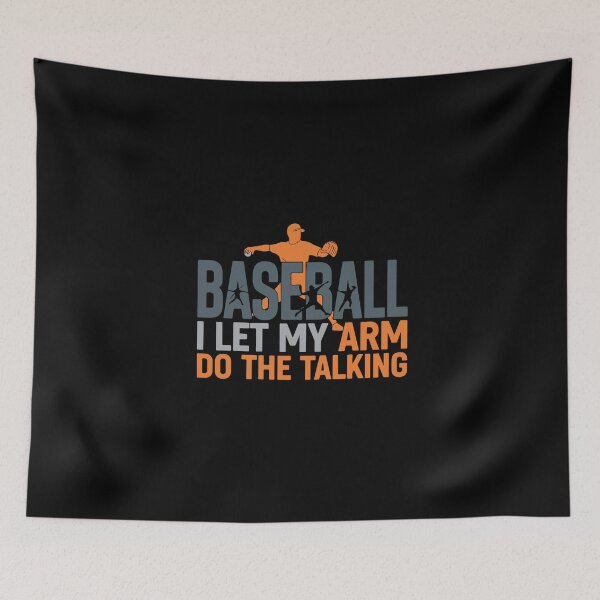 Item preview, Baseball I Let My Arm Do The Talking Pitcher Player Fan designed and sold by PopStars1993.