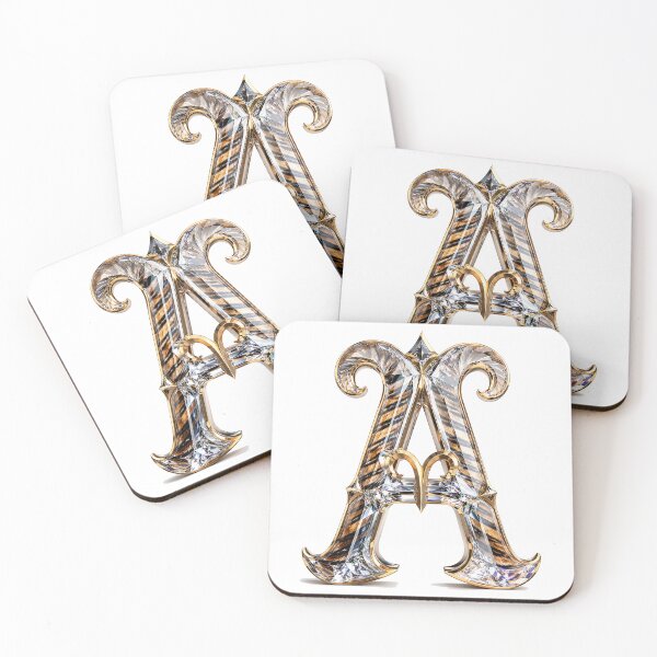 Item preview, Crystal Ramstripe Zodiac Tiger Aries Letter A designed and sold by BlissBlvdShop.
