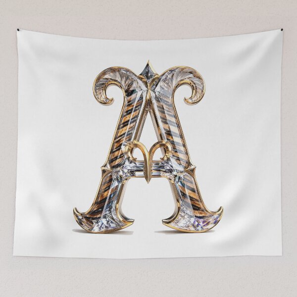 Item preview, Crystal Ramstripe Zodiac Tiger Aries Letter A designed and sold by BlissBlvdShop.