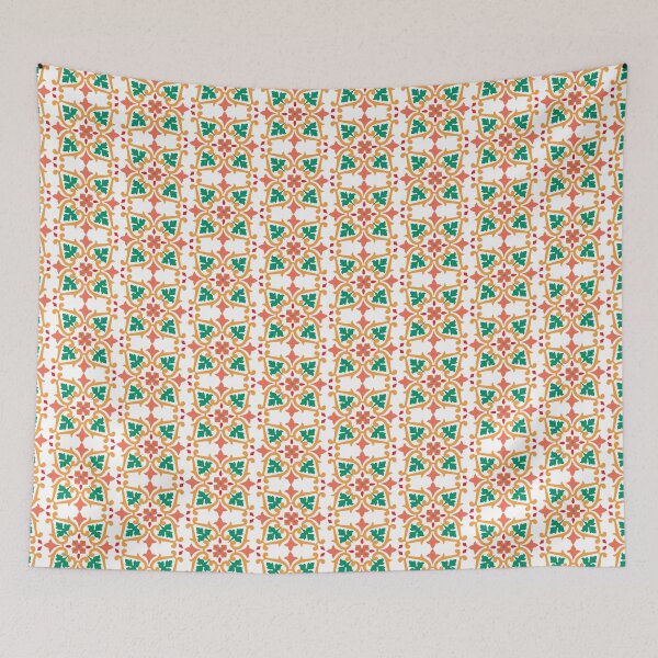 Item preview, Mediterranean Arabesque Tile Pattern Colorful Floral Art designed and sold by FlatInkStudio.