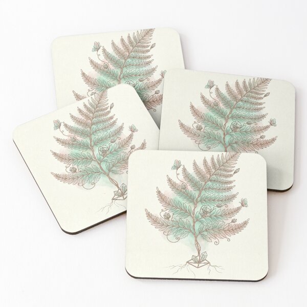 Item preview, Fern and Crystal Harmony - Botanical Boho Line Art designed and sold by PhotoWoman.