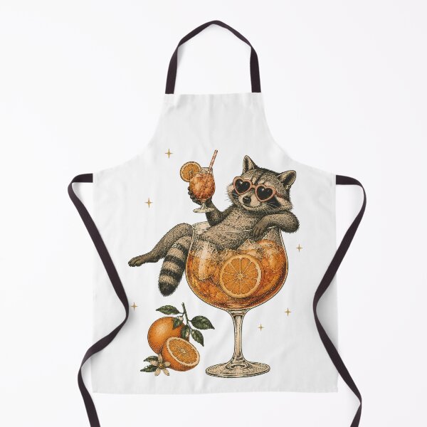 Item preview, Vintage Raccoon Chilling in Aperol Spritz Cocktail Aesthetic designed and sold by BeataPrint.
