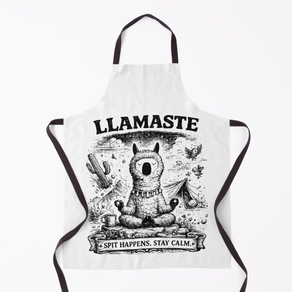 Item preview, Vintage Llamaste Spit Happens Stay Calm Meditation Yoga Alpaca Outline Art designed and sold by LanoraDamie.