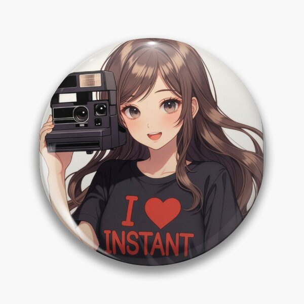Item preview, Instant Photography Anime Girl I Love Instant Camera designed and sold by AmberSkyPhoto.
