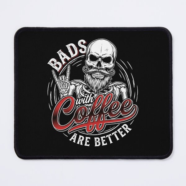 Item preview, Bads With Coffee Are Better Skeleton Skull Coffee Lover Vintage Gothic Biker Design designed and sold by Trendymindvibes.