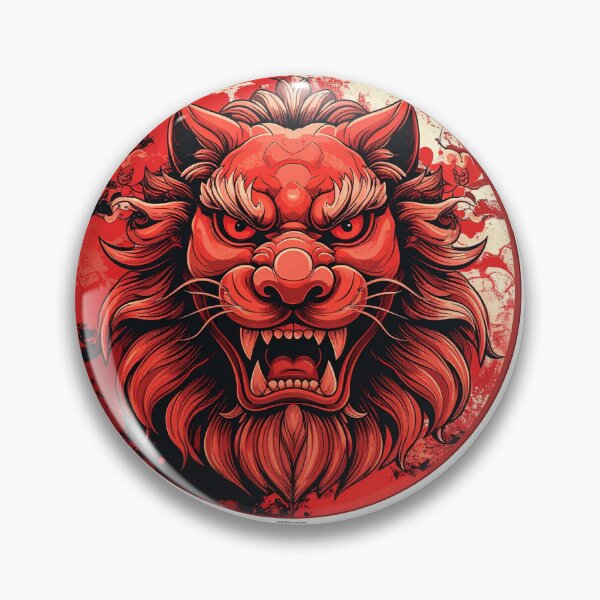 Item preview, Minimalist Japanese Red Shishi Lion Logo designed and sold by MikenosukeStudio.
