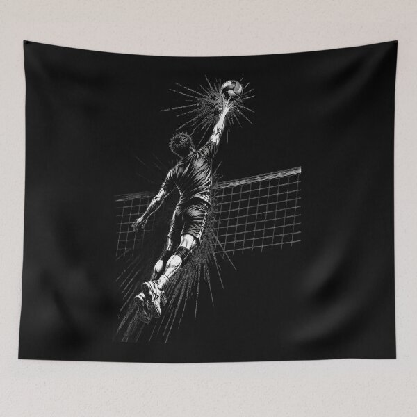 Item preview, Volleyball Tip Over Block - Ink Art Volleyball Design designed and sold by NorthRally.