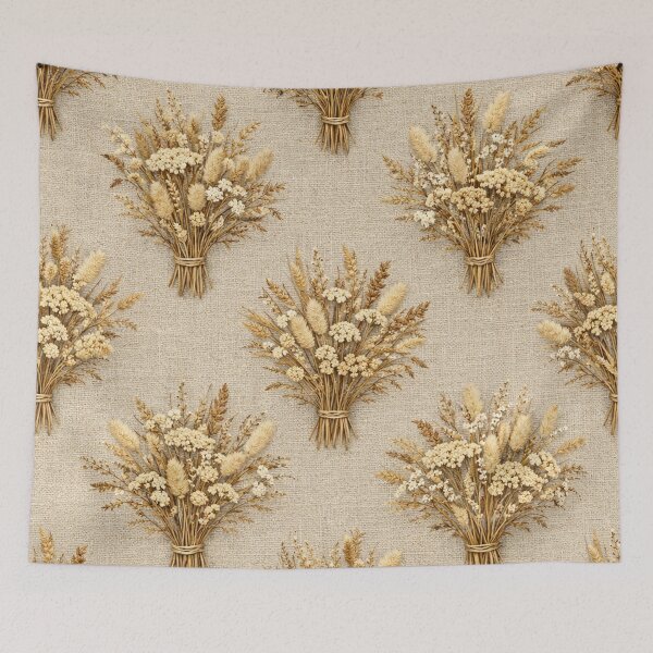 Item preview, Dried Beige Meadow Flower Bouquet Pattern designed and sold by Owcomm.