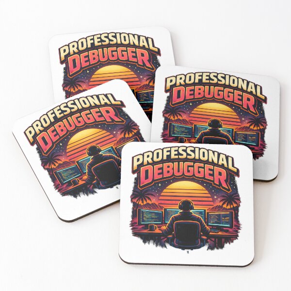 Artikelvorschau, Professioneller Debugger – Retro Sunset Coding Programmer Synthwave Design entworfen und verkauft von PenchalaPrabhas.