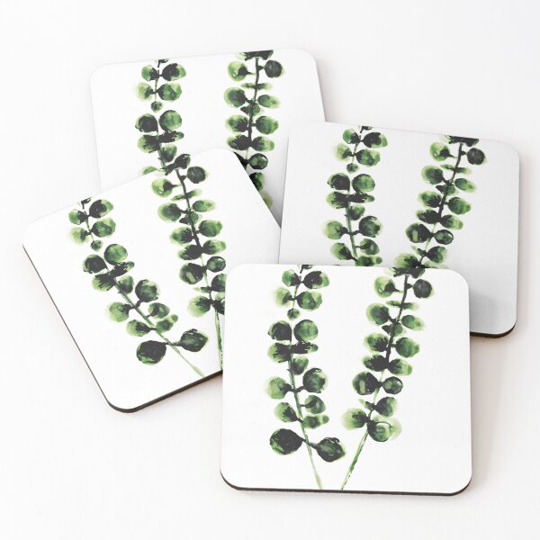 Item preview, Green eucalyptus branch in India ink designed and sold by CelineViolet360.