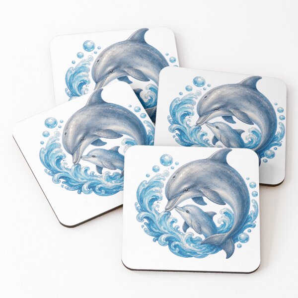 Item preview, Mother Baby Dolphin Ocean Waves designed and sold by Passionread.