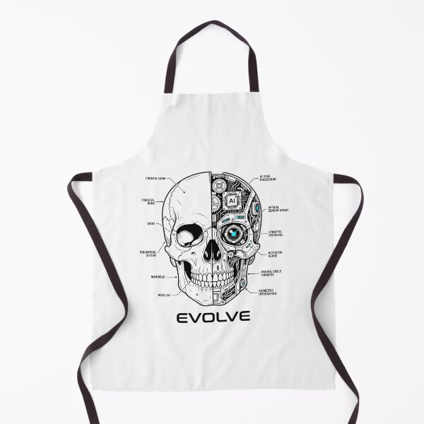 Item preview, AI Cyborg Human Skull Premium Technical Anatomy Blueprint Sticker designed and sold by Mr-wow.