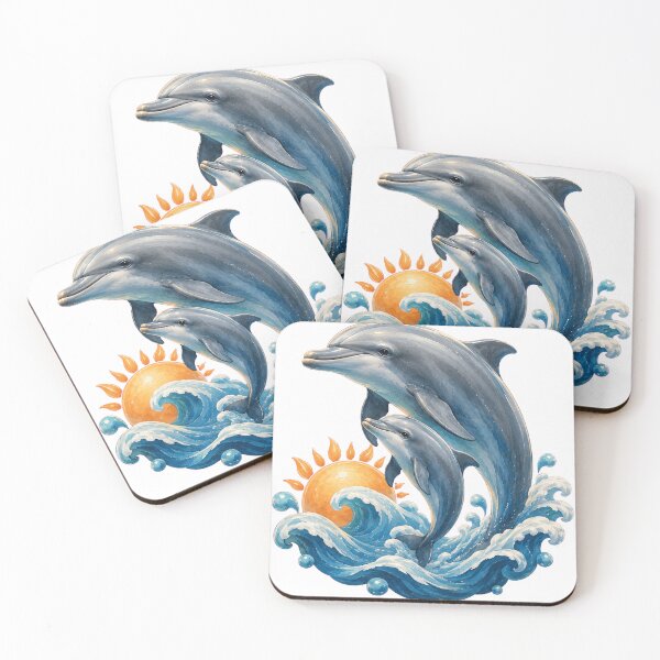 Item preview, Mother And Baby Dolphin Sunrise designed and sold by Passionread.