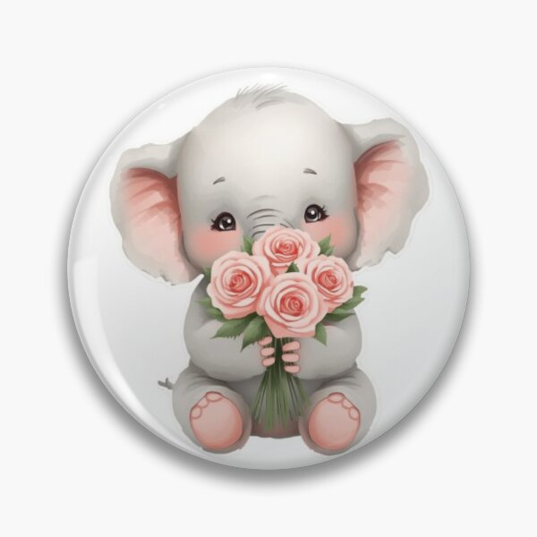 Item preview, A Sweet Charming Baby Elephant - Romantic Pastel Pink designed and sold by DigitfanStudio.