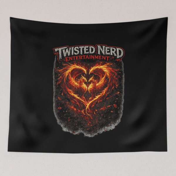 Item preview, Fantasy Mythical Twin Fire Phoenix Birds Forming A Flaming Love Heart Shape designed and sold by TrevorCantela.