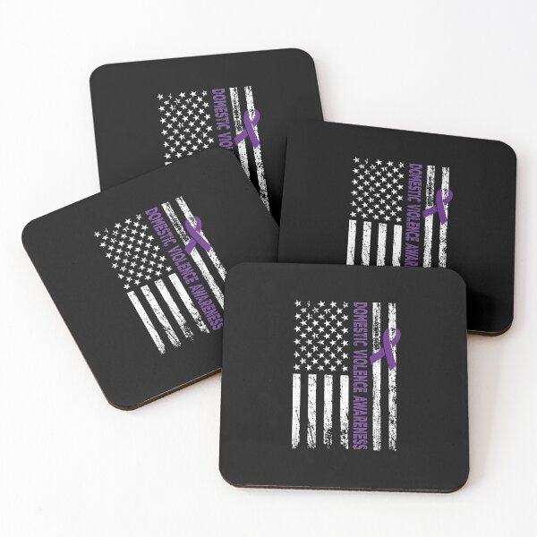 Item preview, Domestic Violence Awareness Purple Ribbon American Flag designed and sold by SiarheiYur.