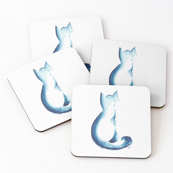 Item preview, Blue cat in India ink designed and sold by CelineViolet360.