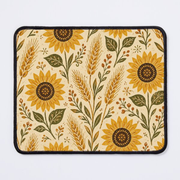 Item preview, Golden Sunflowers and Wheat Harvest Pattern designed and sold by Owcomm.