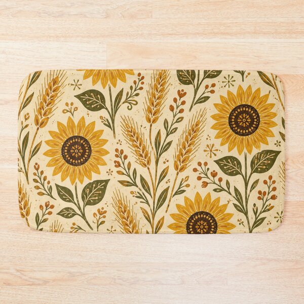 Item preview, Golden Sunflowers and Wheat Harvest Pattern designed and sold by Owcomm.