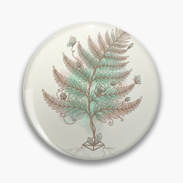 Item preview, Fern and Crystal Harmony - Botanical Boho Line Art designed and sold by PhotoWoman.