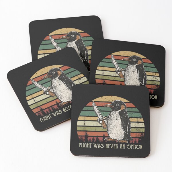 Item preview, Funny Vintage Sunset Penguin Holding Knife Flight Was Never An Option designed and sold by CiranoSkasnot.