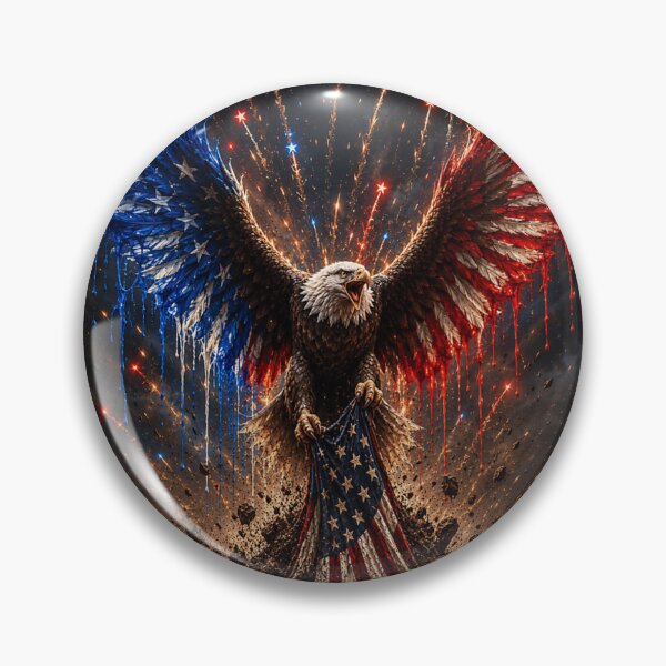 Item preview, Majestic American Flag Patriotic Bald Eagle Screaming In Fireworks Paint Splatter designed and sold by CiranoSkasnot.