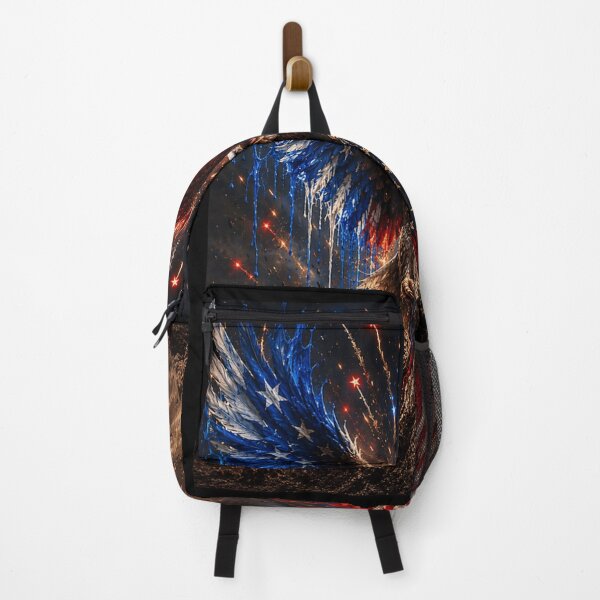 Item preview, Majestic American Flag Patriotic Bald Eagle Screaming In Fireworks Paint Splatter designed and sold by CiranoSkasnot.