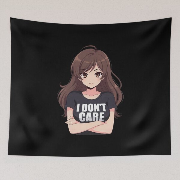 Item preview, I Don't Care Sarcastic Anime Girl Funny Quote | Attitude designed and sold by AmberSkyPhoto.