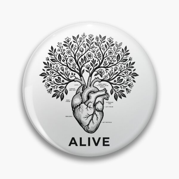 Item preview, Anatomical Heart Blooming Tree Premium Medical Blueprint Sticker designed and sold by Mr-wow.