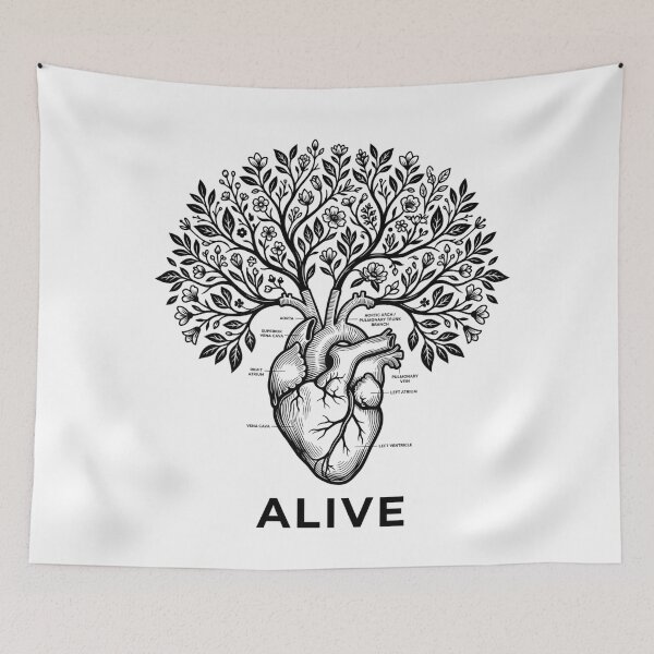 Item preview, Anatomical Heart Blooming Tree Premium Medical Blueprint Sticker designed and sold by Mr-wow.