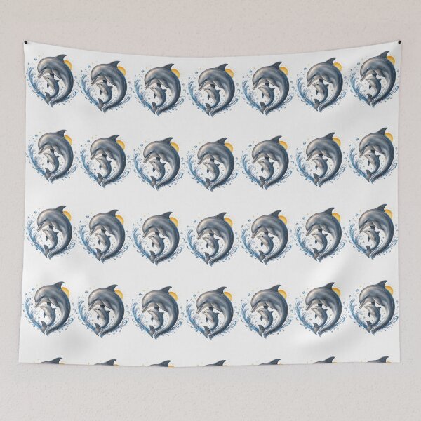 Item preview, Mother And Baby Dolphin Ocean Splash designed and sold by Passionread.