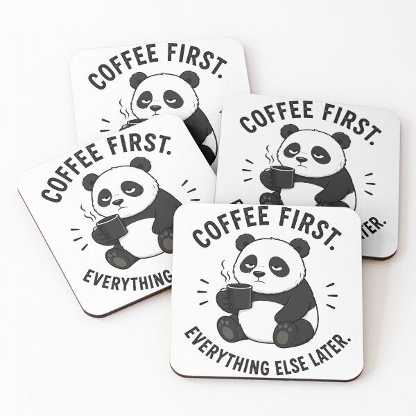 Item preview, Panda with coffee and slogan designed and sold by Giewont.