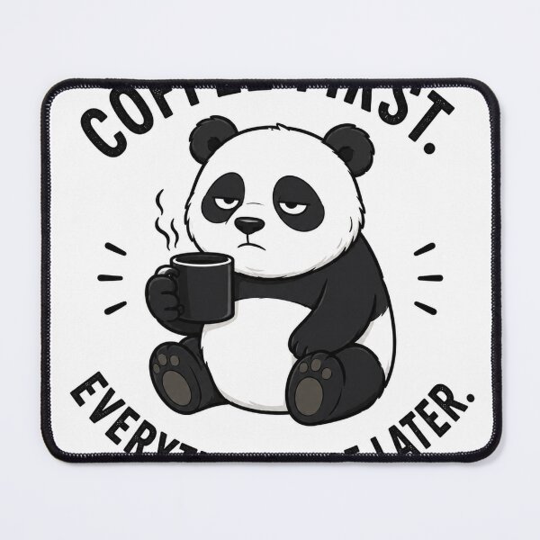 Item preview, Panda with coffee and slogan designed and sold by Giewont.