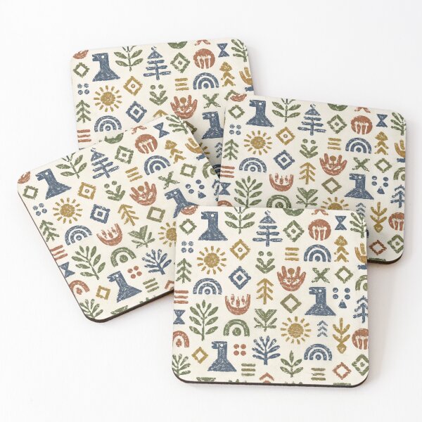 Item preview, Earthy Folk Art Geometric Pattern designed and sold by Owcomm.