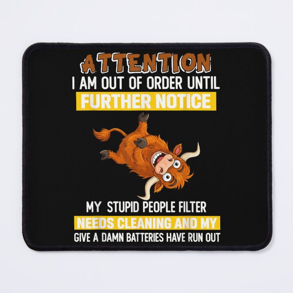Item preview, Funny Highland Cow Out Of Order Sarcastic Introvert Anti Social Humorous Gift designed and sold by Twindluzz.