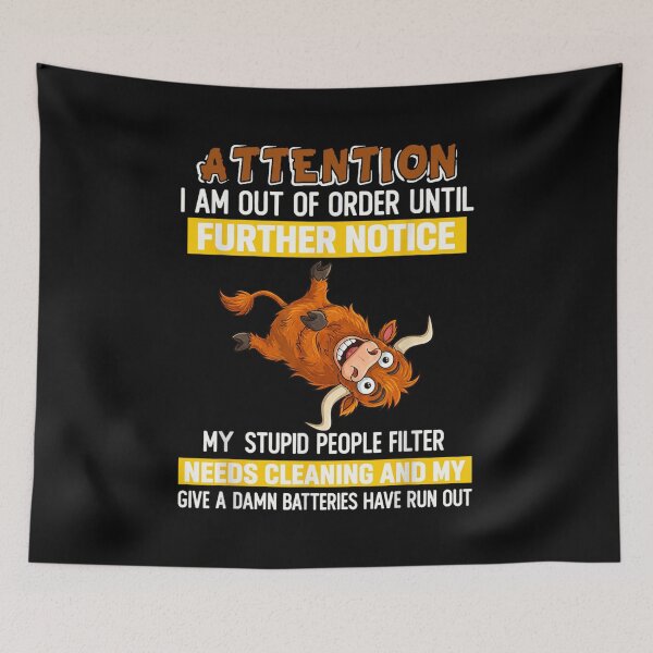 Item preview, Funny Highland Cow Out Of Order Sarcastic Introvert Anti Social Humorous Gift designed and sold by Twindluzz.